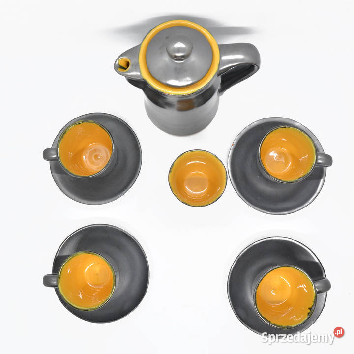 Ceramiczny serwis kawowy Gramann Topferei Rmhild czarny mazowieckie Warszawa