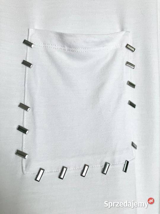 Biały tshirt bluzka Zara bawełna kieszonka podkarpackie Nisko sprzedam