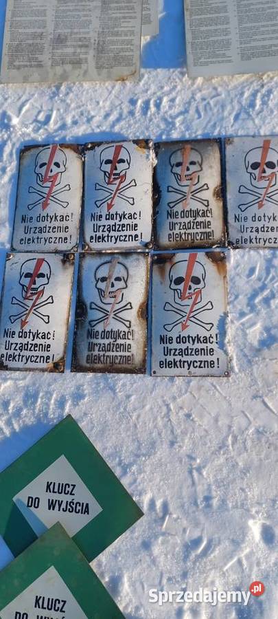 Stare tablice BHP informacyjne i instrukcja Osipy-Kolonia