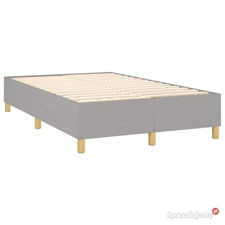 Łóżko kontynentalne z materacem jasnoszare 120cm