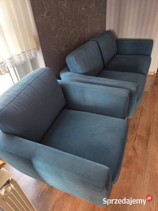 KANAPA KONSIMO TURKUSOWA 2 OSOBOWA FOTEL Szamotuły sprzedam