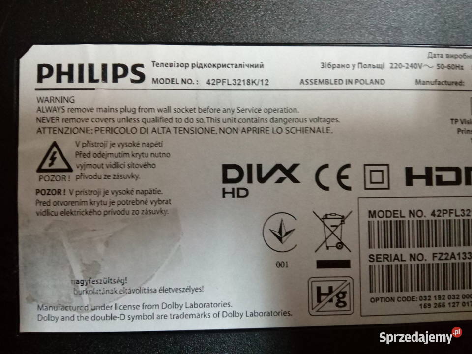 TCON logika matrycy Philips 42pfl3218k12 Radomsko