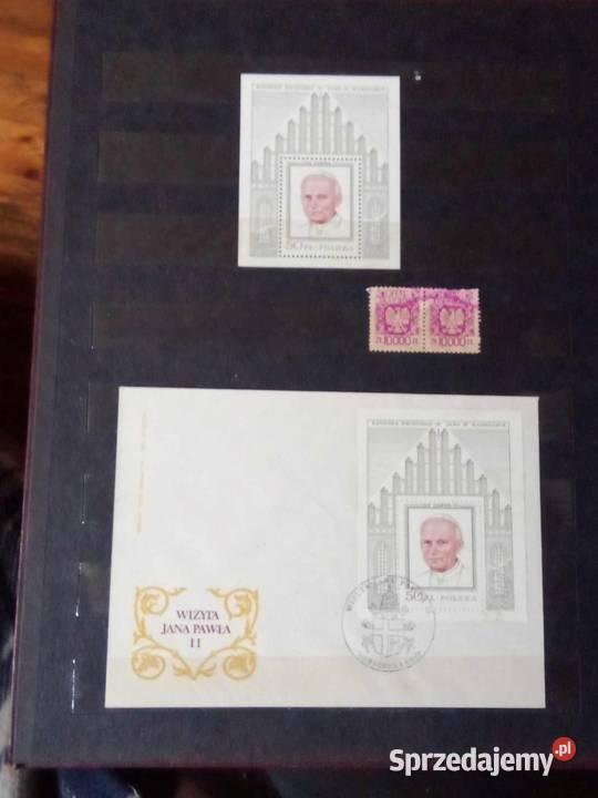 Znaczki Jan Paweł II klaser i kartki pocztowe lubelskie