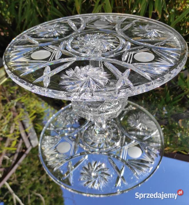 ELEGANCKA PATERA TORTOWNICA Z GRUBEGO KRYSZTAŁU Pabianice