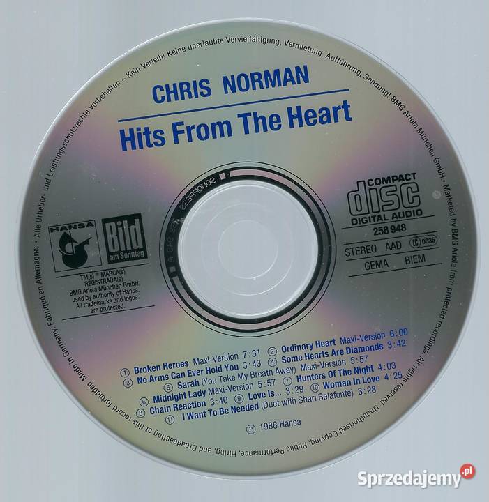 CD Chris Norman Hits From The Heart 1988 Hansa sprzedam