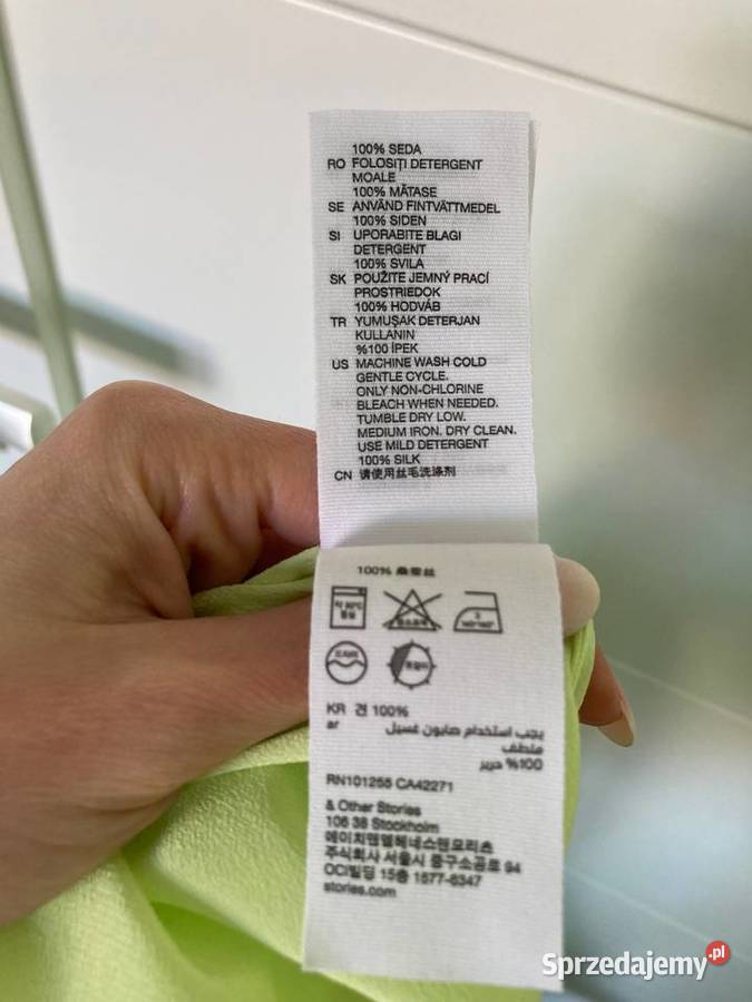 Nowa jedwabna luksusowa bluzka koszula seledyn Nisko