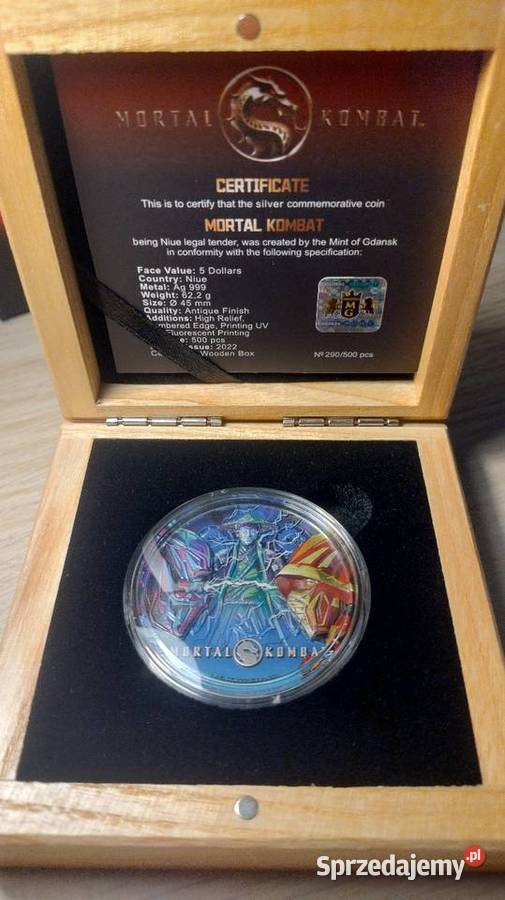 Moneta mortal kombat 2uncje srebra Stargard