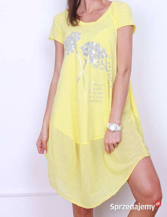 Sukienka mini tunika dmuchawce 4 pastelowe Białystok