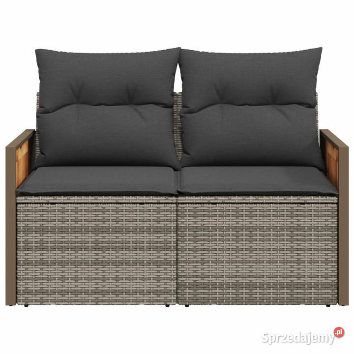 Sofa ogrodowa z poduszkami 2osobowa szara Warszawa