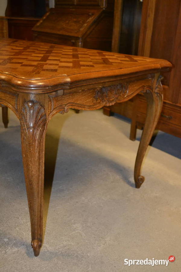 stół ludwikowski snycerka dąb Będzin