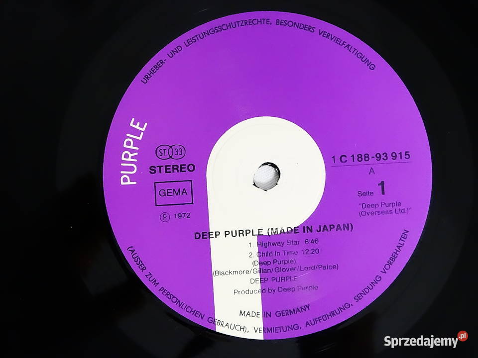 Deep Purple Made In Japan Label Purple Records Biłgoraj