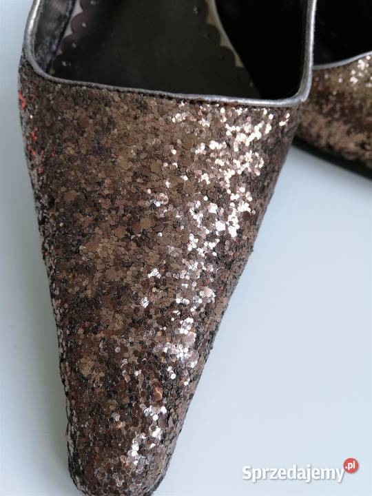 Brokatowe półbuty damskie Graceland w szpic z śląskie Katowice