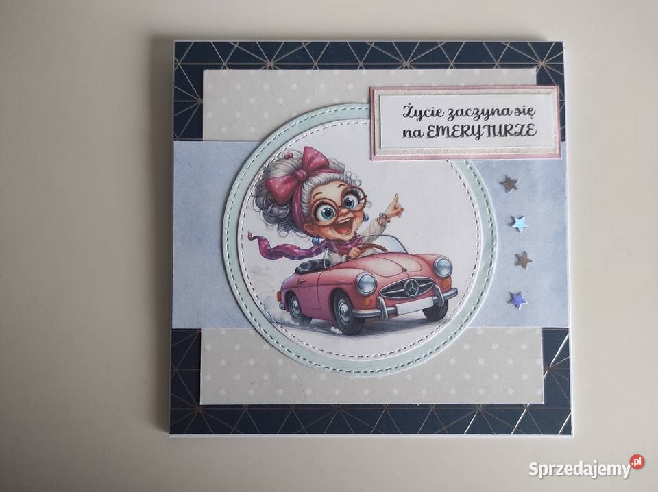 Kartka ręcznie robiona na emeryturę emerytura 3 Łódź