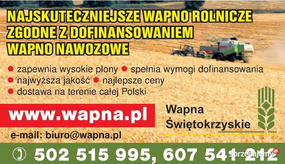 Wapno nawozowe Lubartów rolniczeWęglanowe Rolnictwo