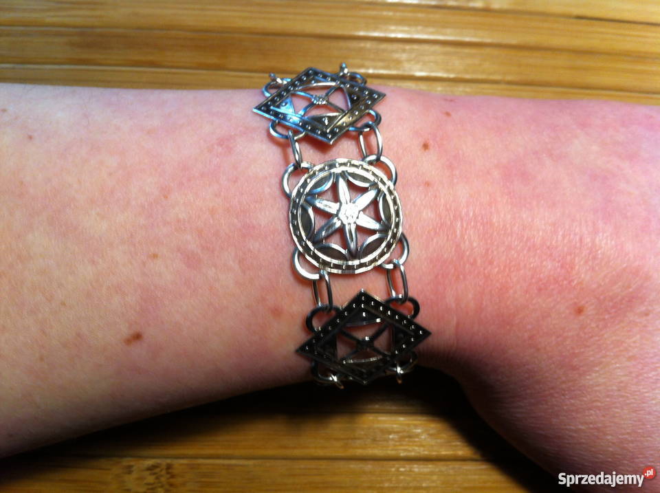 Przepiękna stara rosyjska srebrna bransoletka Lublin