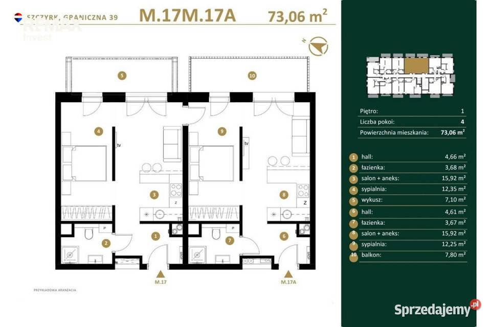 Duże mieszkanie z dwoma balkonem i wykuszem winda śląskie Buczkowice