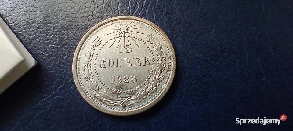 Stare monety 15 kopiejek 1923 Rosja srebro podkarpackie