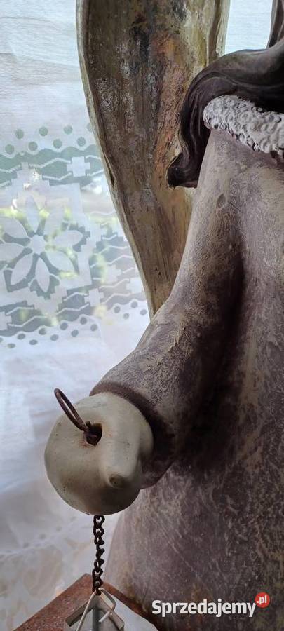 rzeżba gips 60 wys ANIOŁ z latarenką otwieraną Poznań