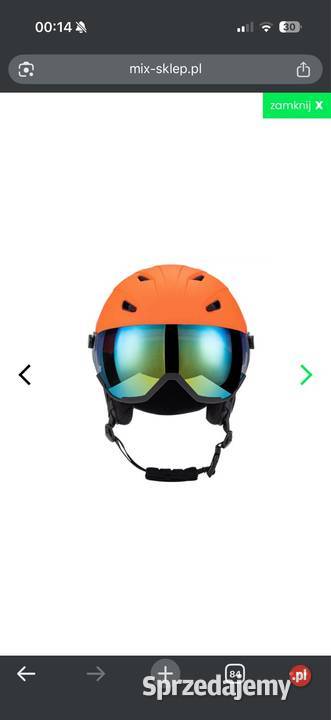 Kask narciarski LIXADA z szybą pomarańczowy