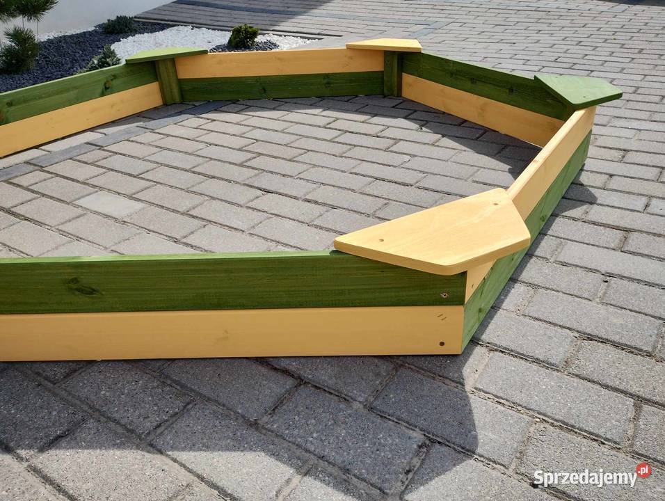 piaskownica drewniana sześciokątna kwadratowa Bartniczka sprzedam