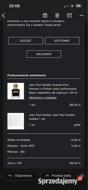 Jean Paul Gaultier Scandal Pour Homme Le Parfum mazowieckie Iłża sprzedam