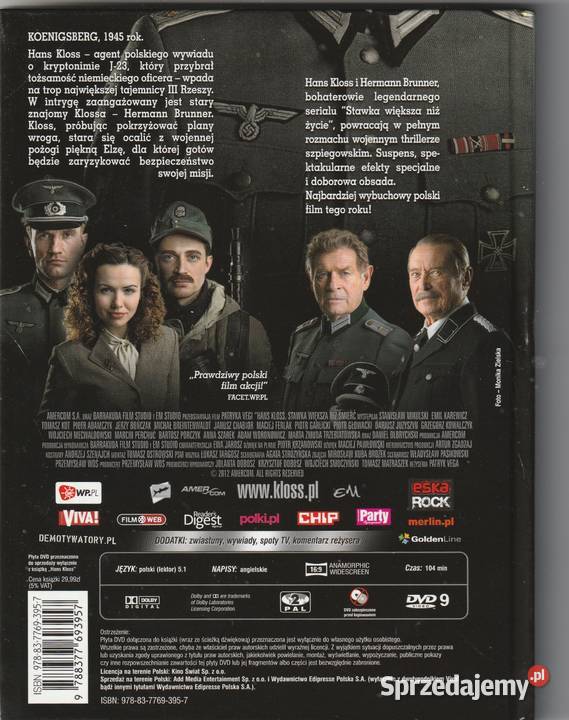 HANS KLOSS stawka większa niż śmierć VEGA DVD Pruszków