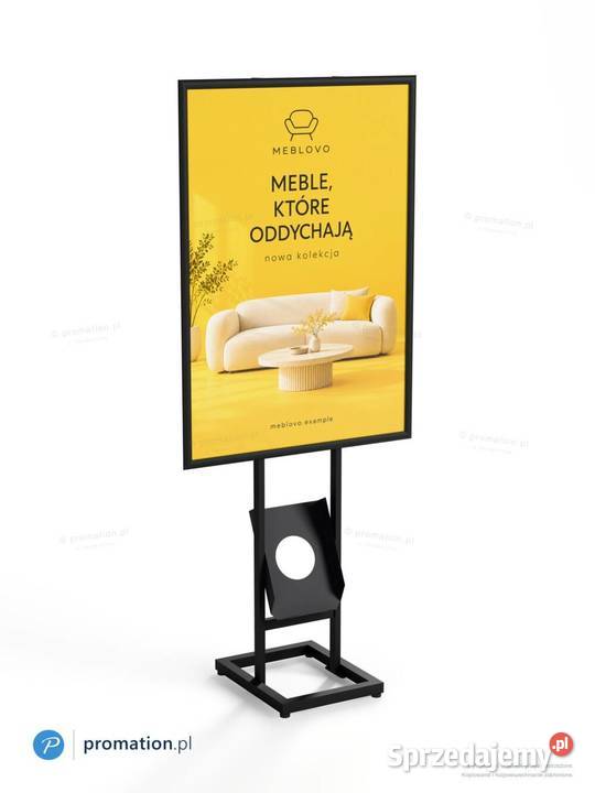 Czarne stojaki na plakaty A1 B1 i A3 potrójne sprzedam