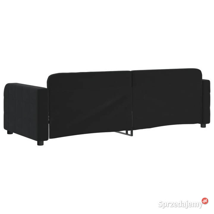 Sofa z funkcją spania czarna obita aksamitem Warszawa