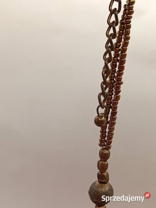 Biżuteria naszyjnik korale brązowe Zamość