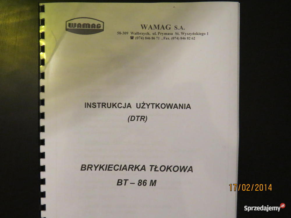 Brykieciarka Wamag BT 86M Muchy sprzedam