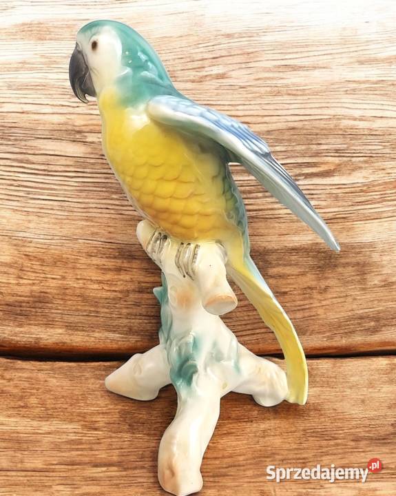 Papuga WG Cortendorf Western Germany Bavaria Porcelana i szkło mazowieckie sprzedam