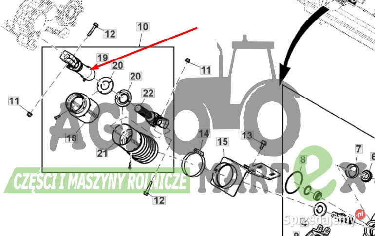 AXE43852 JARZMO Z RURĄ JD Wichrów