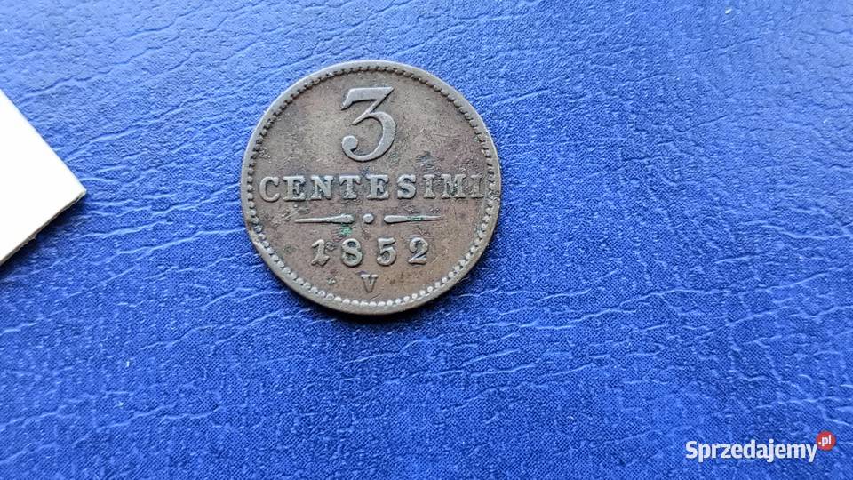 Stare monety 3 centesimi 1852 Lombardia Wenecja Lesko