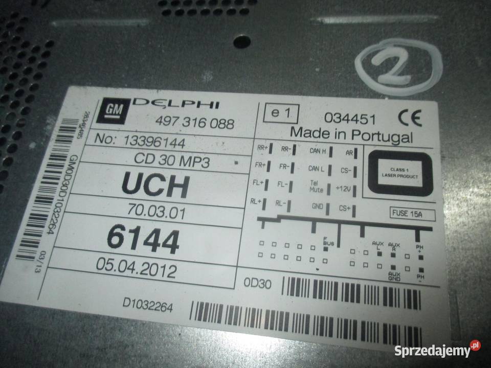 OPEL ZAFIRA B 13r radio CD 13396144 497316088 osobowe sprzedam