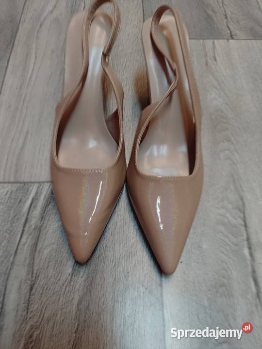 4041 Hologramowe beżowe czółenka wieczorowe z 26cm Kraków