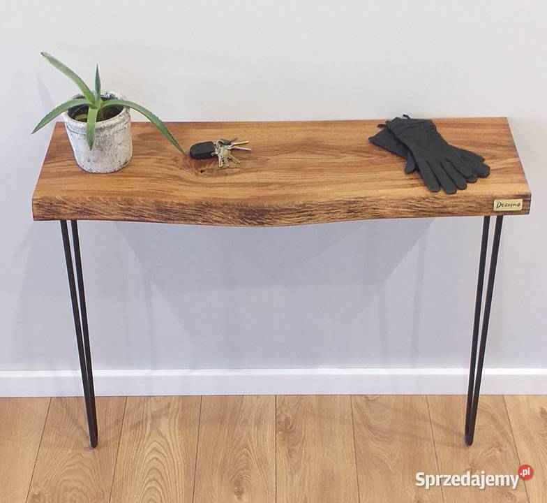 konsola dębowa loft industrial lite drewno dąb dolnośląskie Długołęka