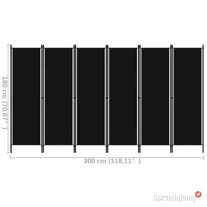 Parawan 6panelowy czarny 300 x 180 WM320730 Pozostałe