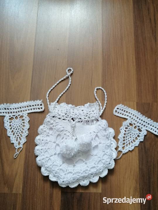 Torebka komunijna biała komplet z mitenkami biały Katowice sprzedam