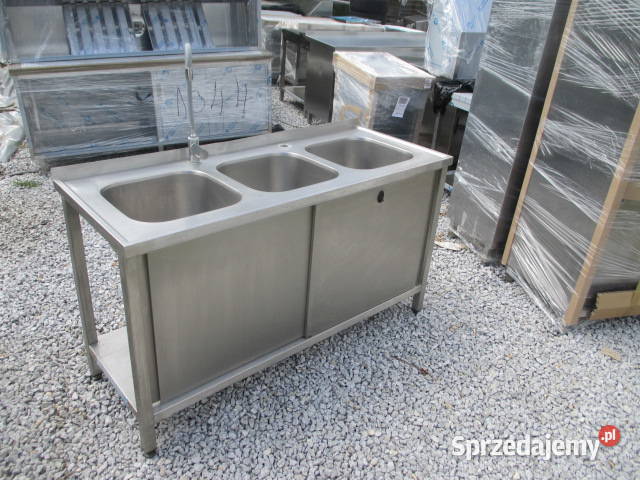Zlew Gastronomiczny 3 Komorowy Drzwi Suwane