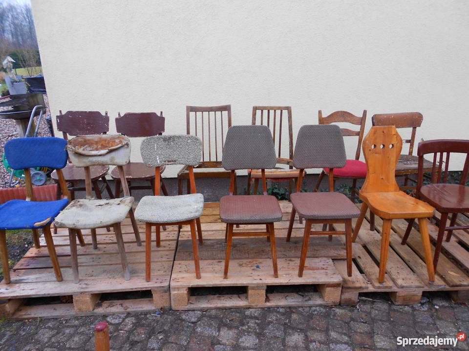 Krzesła Drewno PRL Różne Modele Wrocław