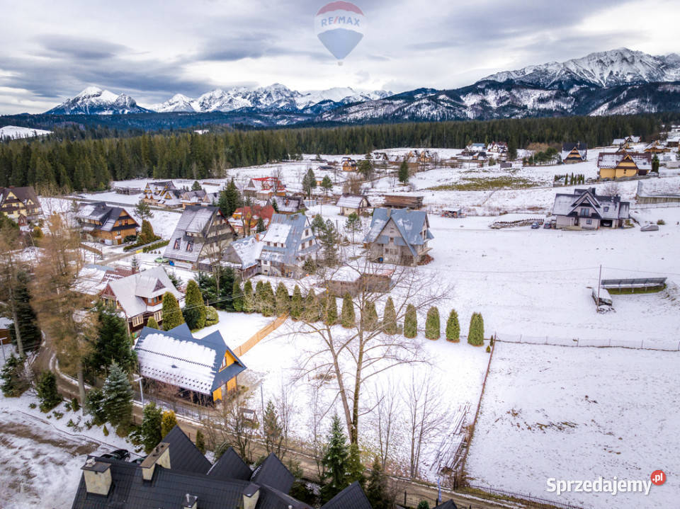 Działka zabudowana drewnianym domem w małopolskie Murzasichle