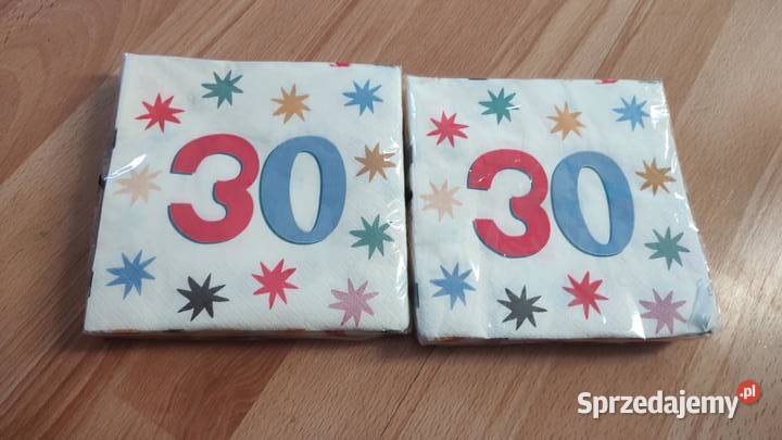 Serwetki na 30 urodziny dwa opakowania Książ Wielkopolski sprzedam