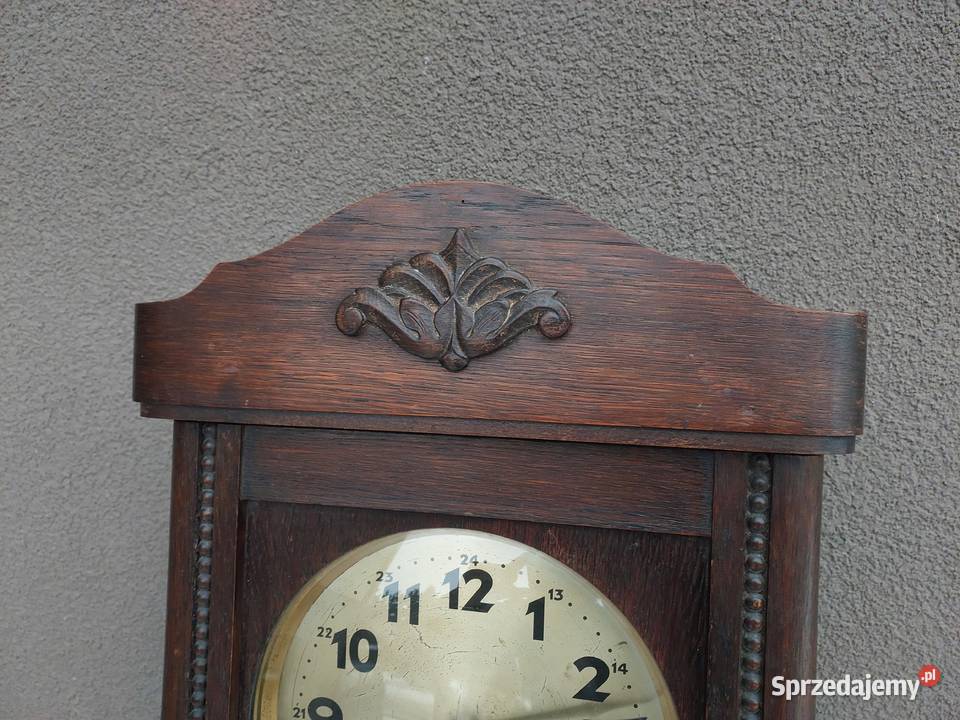 Stary zegar ścienny przedwojenny sprawny film Tczew