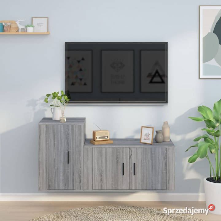 Zestaw 2 szafek pod TV szary dąb sonoma Warszawa