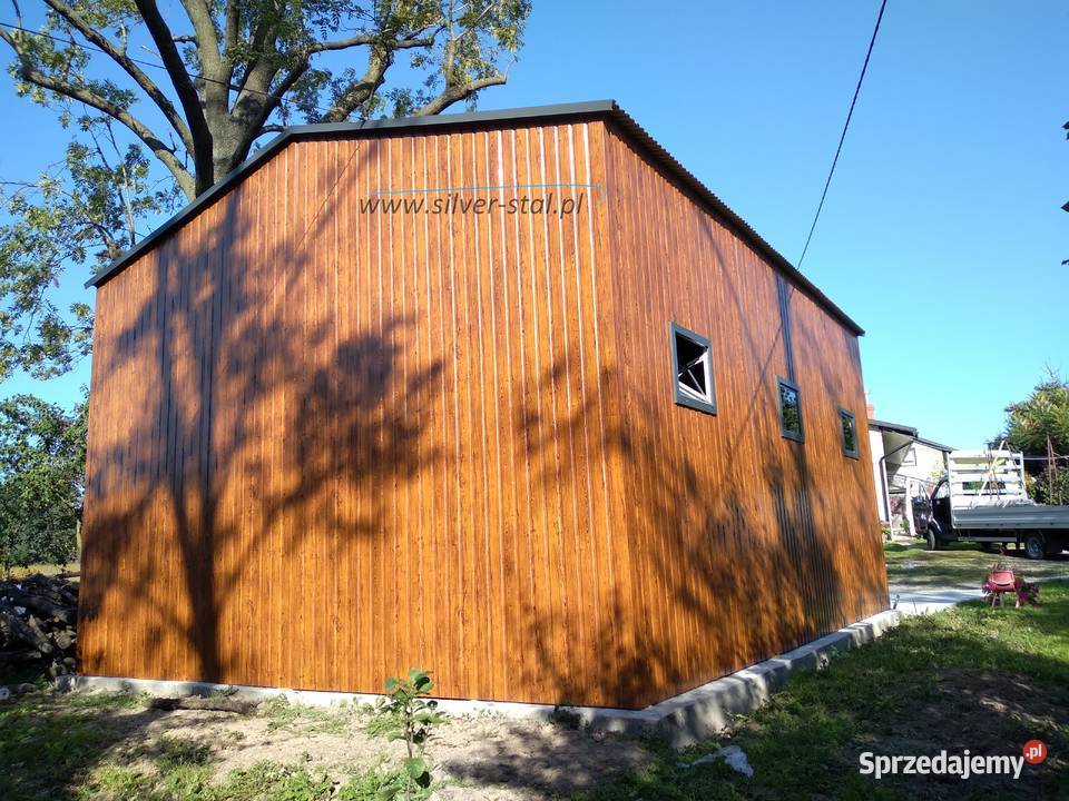 Garaż blaszany 6x8 wzmocniony profilem Architektura ogrodowa Limanowa
