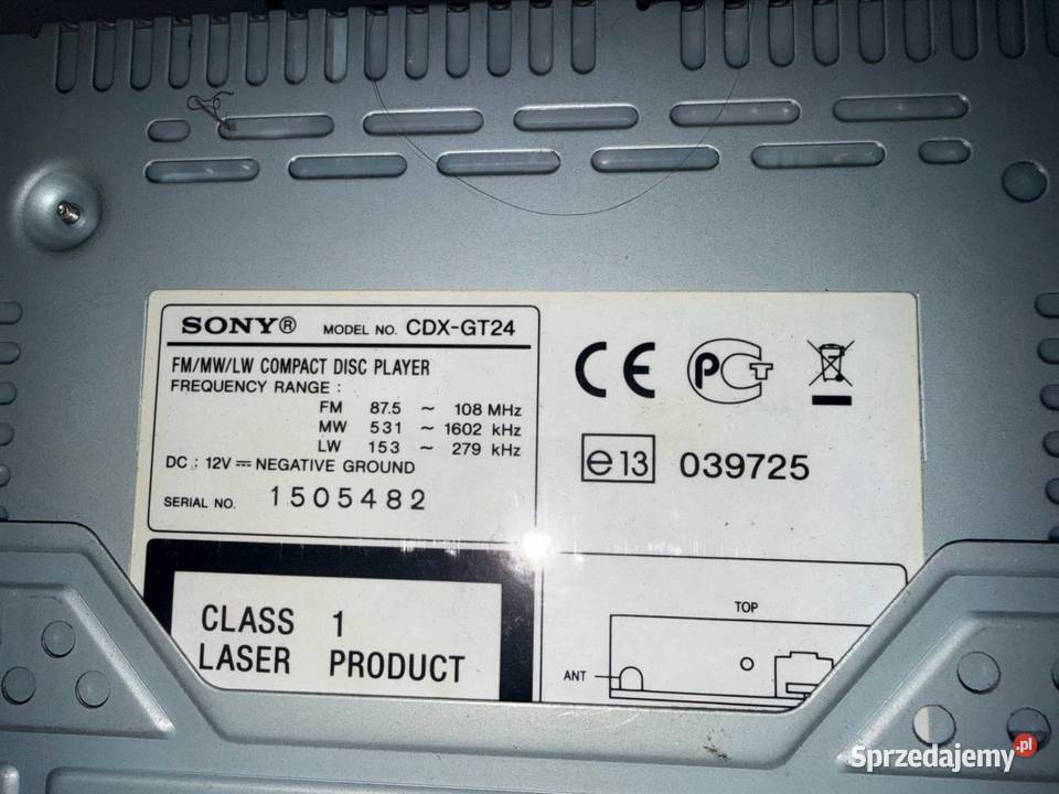 Radio CD SONY CDXGT24 Ostrów Wielkopolski