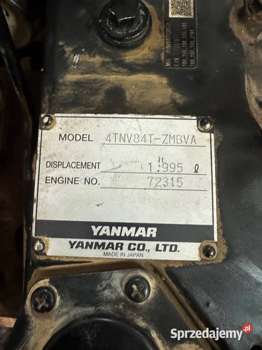 silnik 4cylindrowy Turbo YANMAR 4TNV84T Koparko ładowarki Działoszyn sprzedam