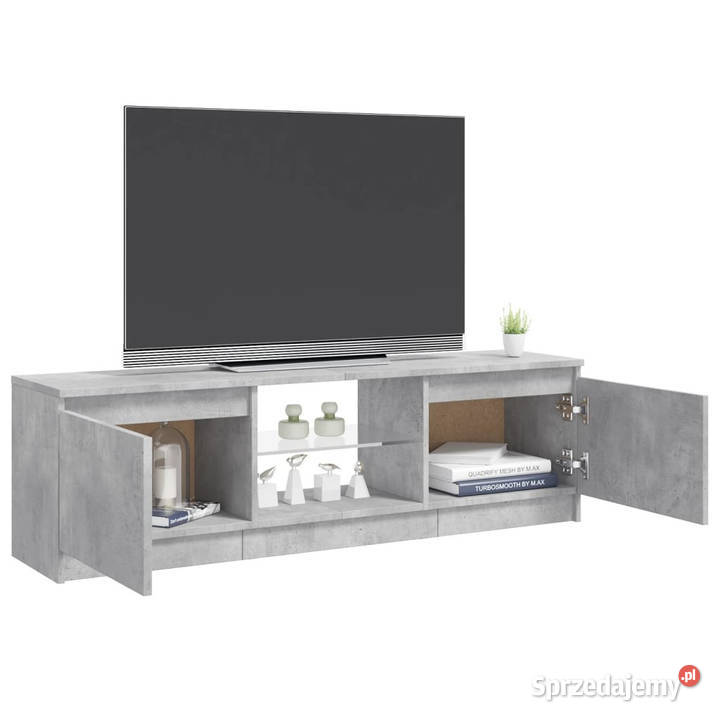 Szafka pod TV z oświetleniem LED szara 120 x 30 Szafki Warszawa