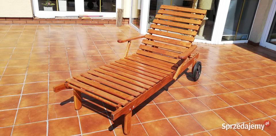 Łóżko ogrodowe drewniane z regulacją leżanka Meble ogrodowe Garwolin