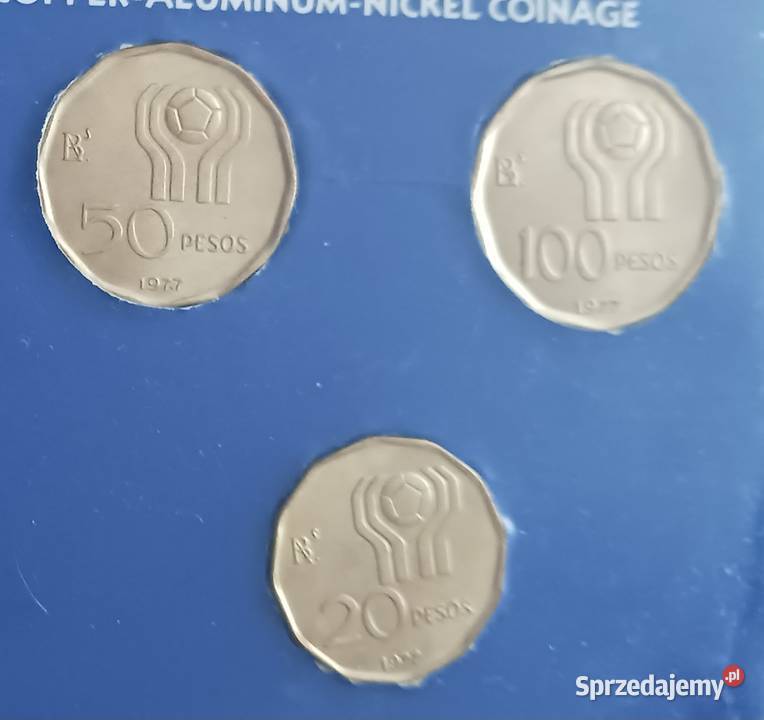 Zestaw z 1977 Argentyna MŚ w Piłce Nożnej 1978 Numizmatyka Konin